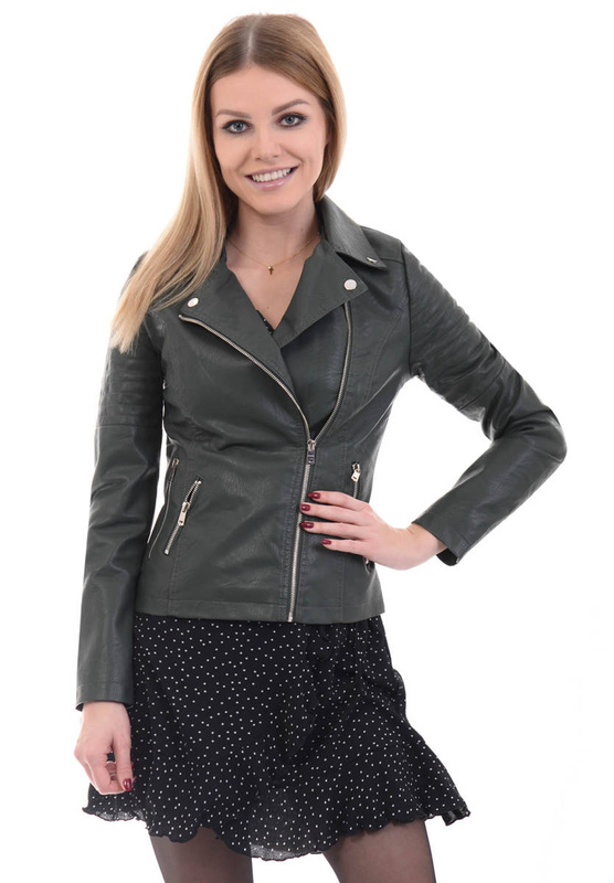 Damska Kurtka Ramoneska Sandra Zielona