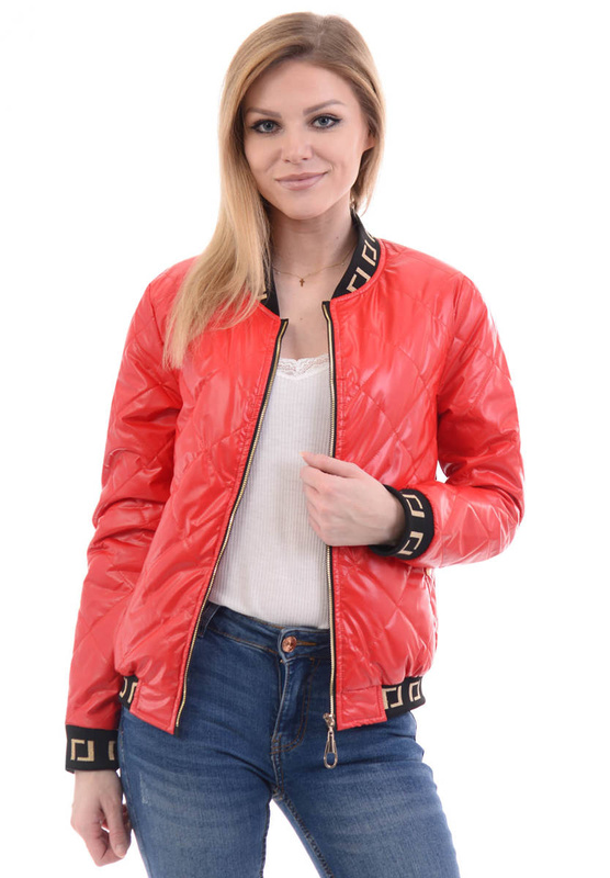 Damska Wiosenna Kurtka Bomberka Czerwona