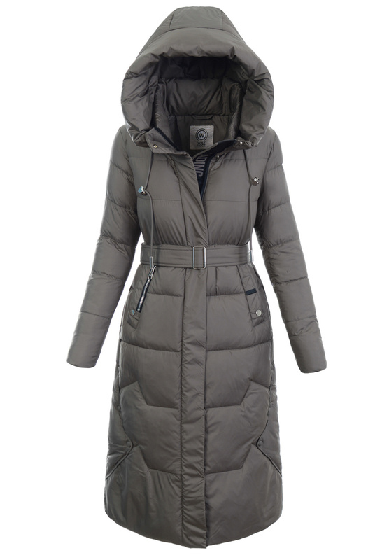 Kurtka Długa Damska Ortalionowa Luiza Brązowa