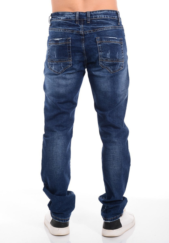 Męskie Spodnie Jeansowe Granatowe