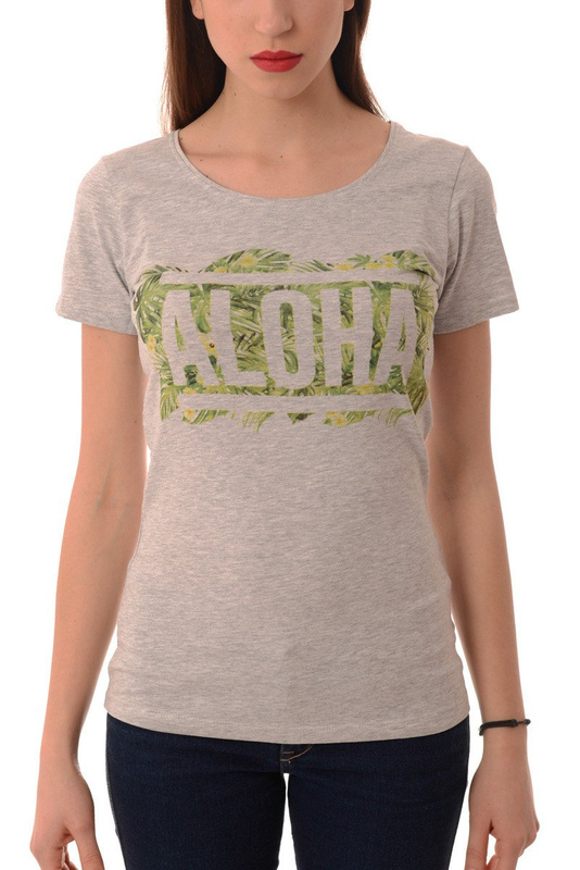 Koszulka Bluzka T-shirt Nadruk Szara GLO