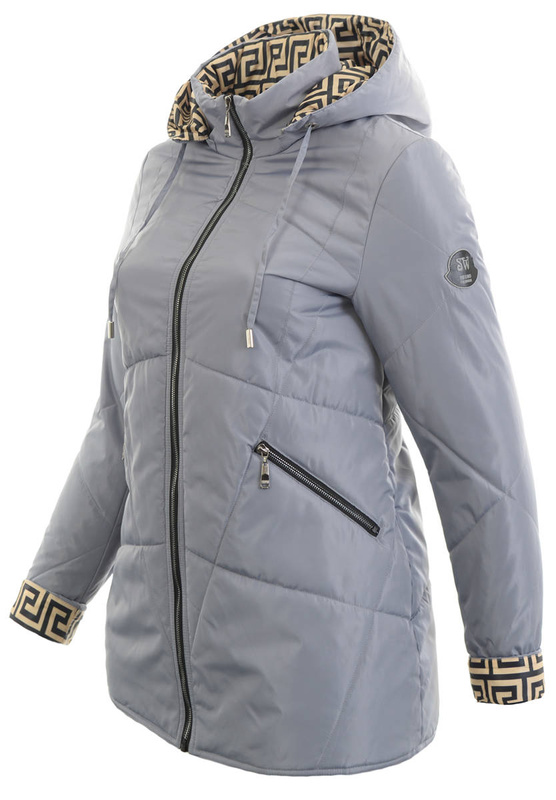 Damska Wiosenna Kurtka Mieczysława Szara