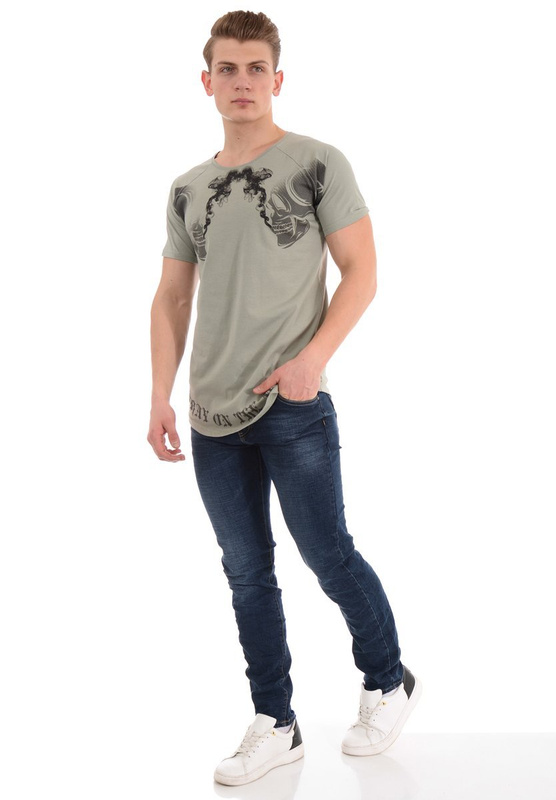 Męska Koszulka T-Shirt Nadruk Zielona