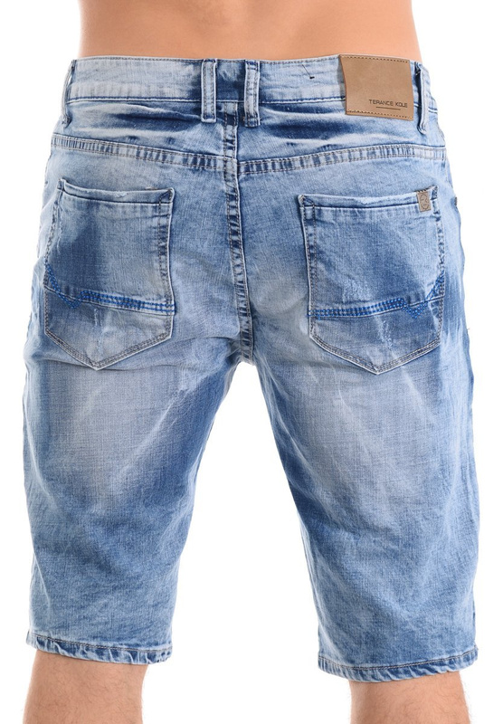 Męskie Spodenki Jeansowe Niebieskie