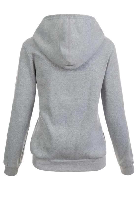 Damska Bluza  Z Kapturem Rozsuwana Jasno Szara