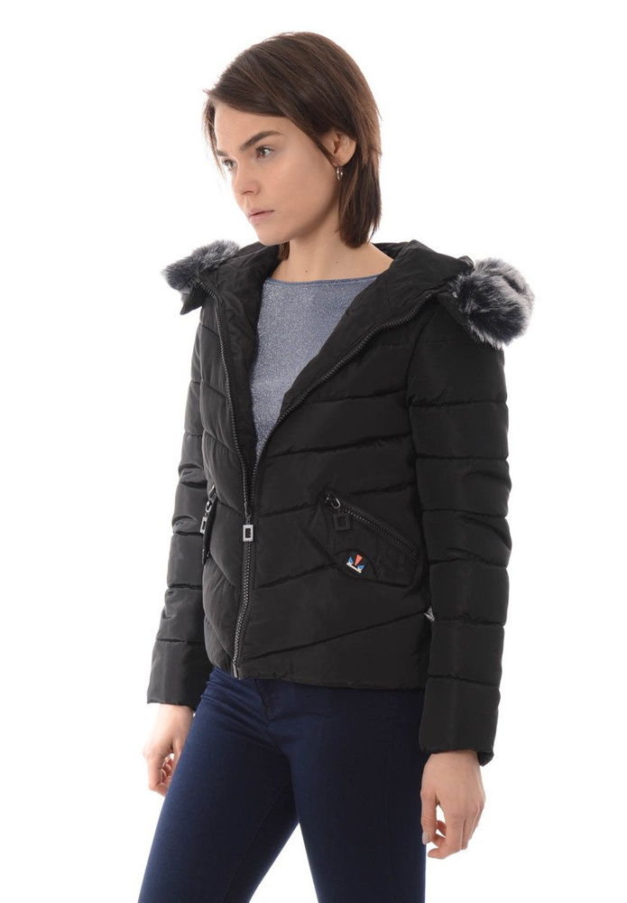 Damska Zimowa Kurtka Ortalionowa Czarna