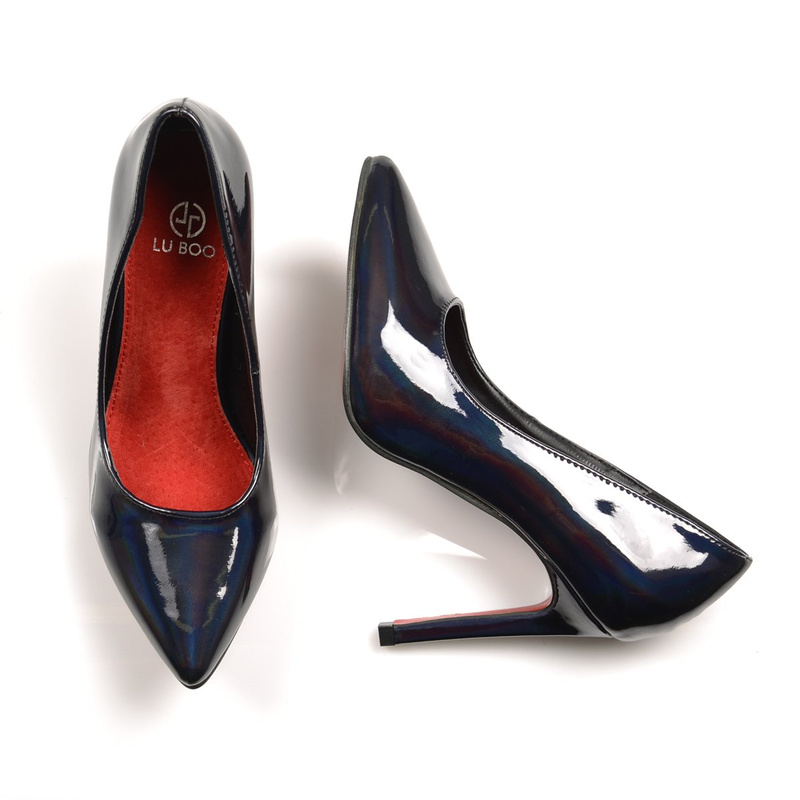 Czarne Szpilki Lu Boo Hologramowe