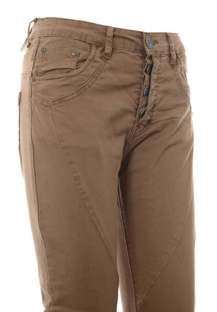 Damskie Spodnie Jeansy Boyfriend Beżowe