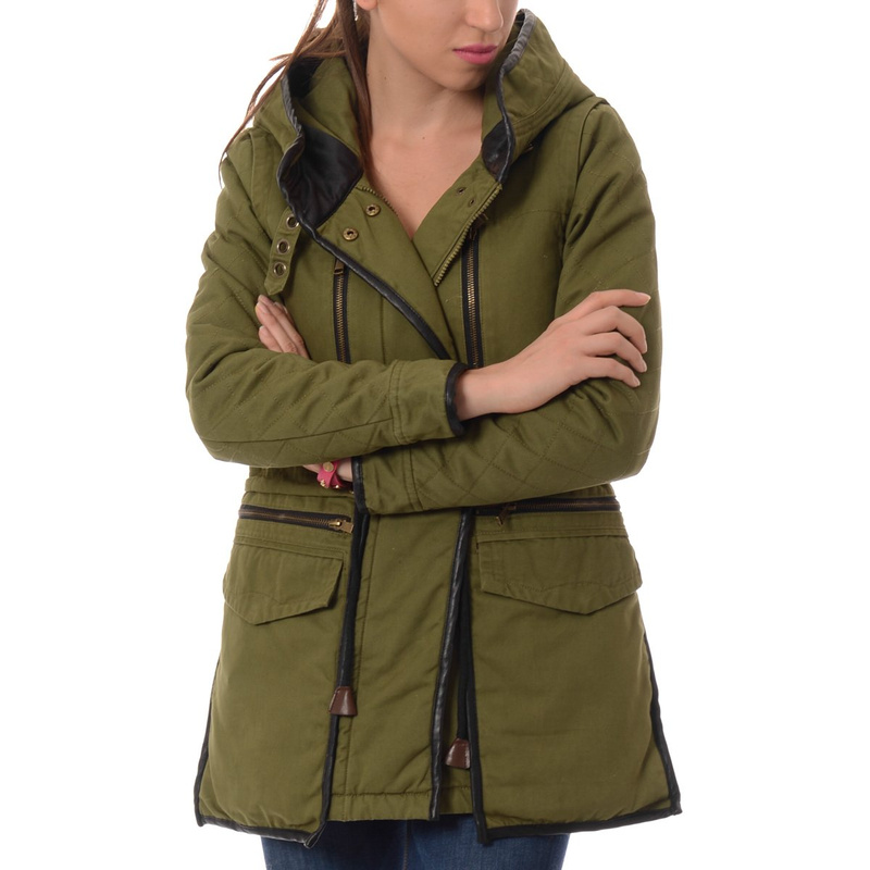 Damska Zimowa Kurtka Parka Zielona
