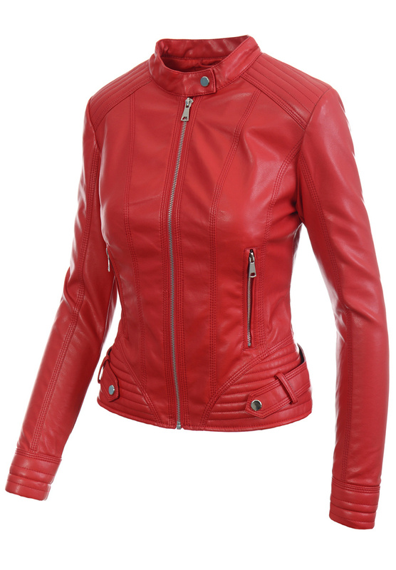 Damska Kurtka Ramoneska Karolina Czerwona