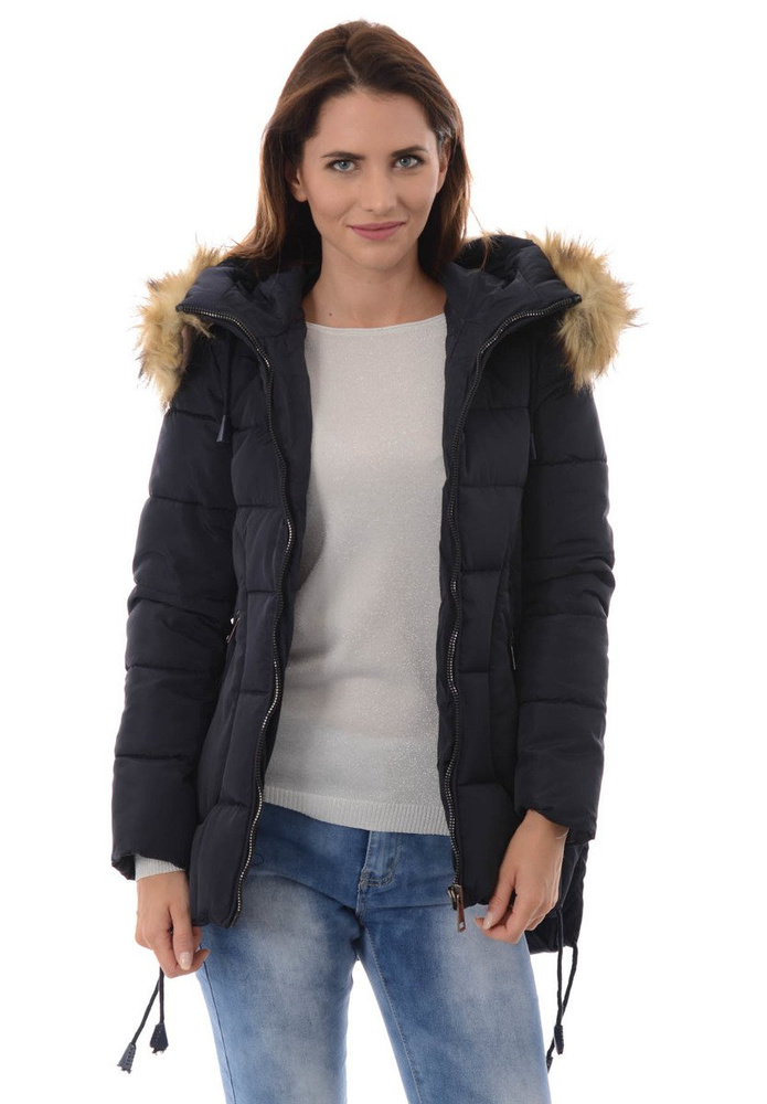 Damska Zimowa Ortalionowa Kurtka Pamela Granatowa
