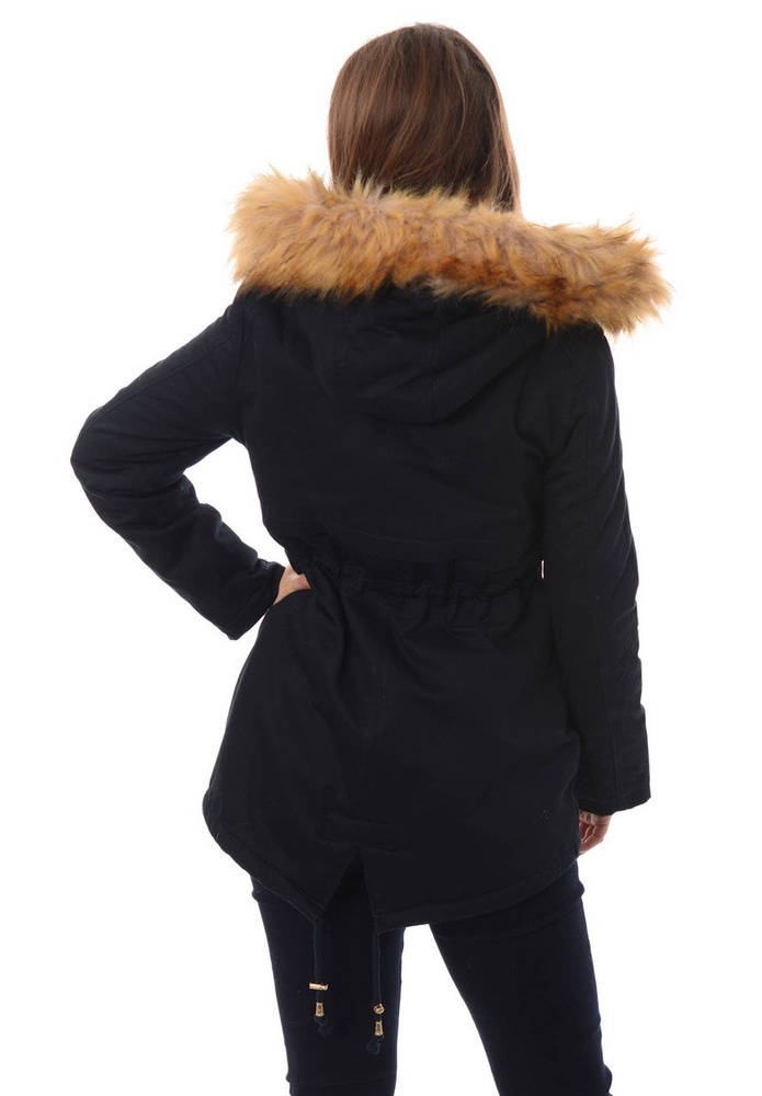 Piękna Damska Kurtka Parka Granatowa