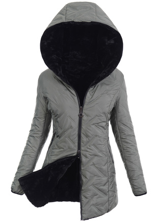 Damska Kurtka Dwustronna Zimowa Damiana Zielona