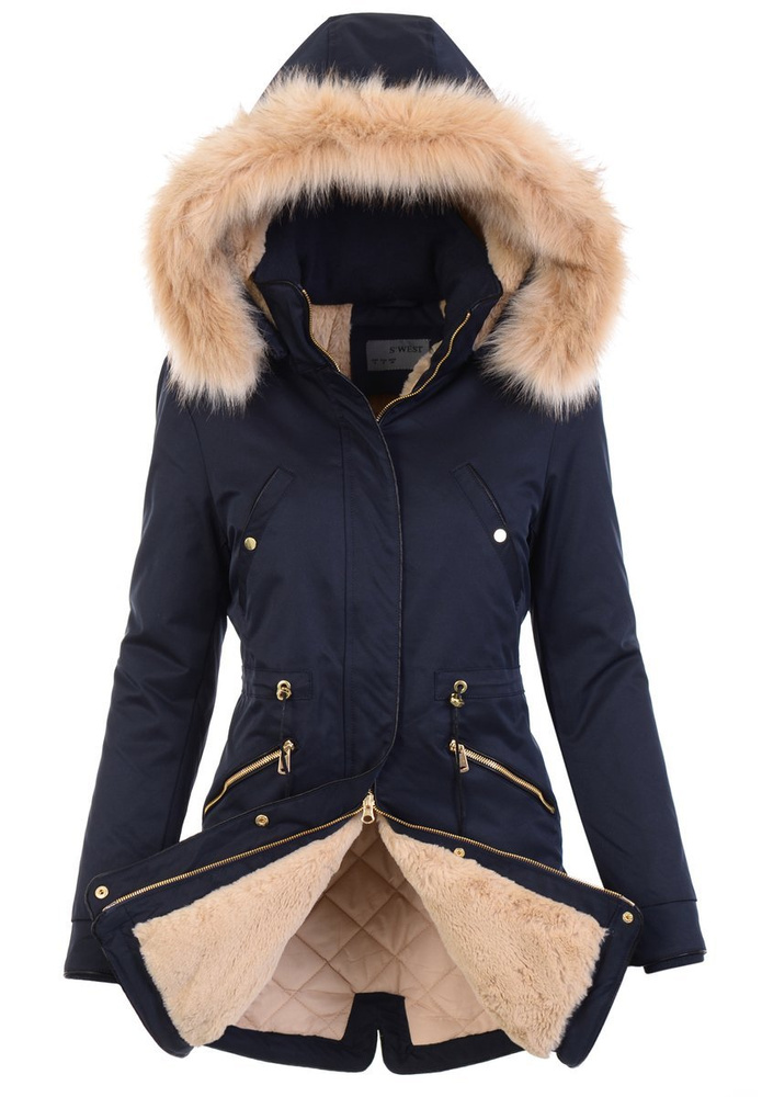 Damska Kurtka Parka Kinga Granatowa