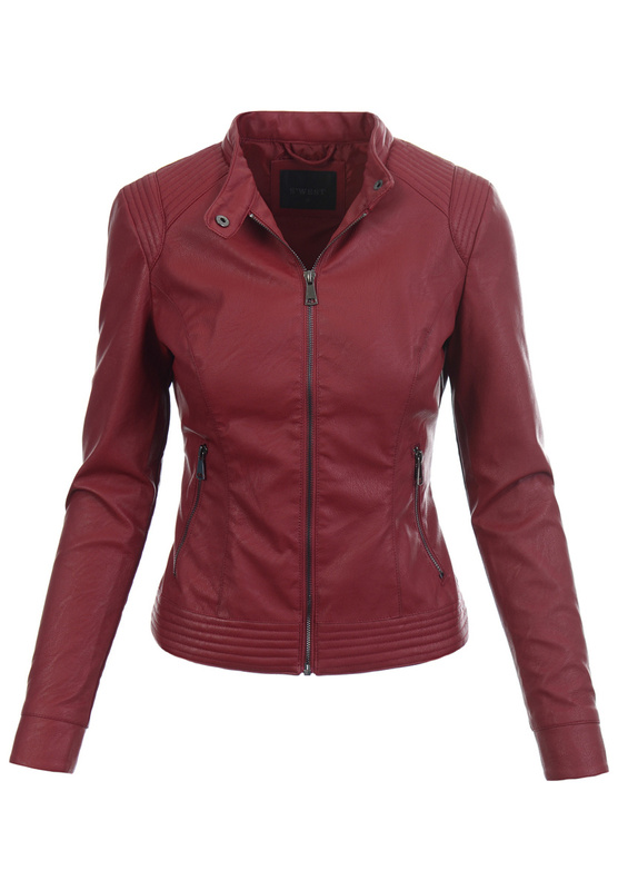 Damska Kurtka Ramoneska Nataly Bordowa