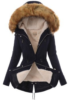Damska Kurtka Parka Zimowa 2w1 Amira Granatowa