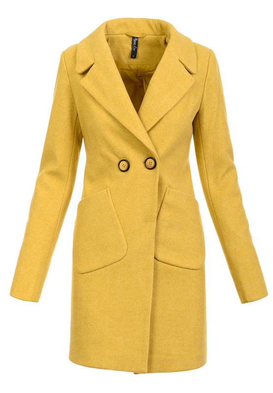 Dzianinowy Płaszcz Wiosenno - Jesienny Adelajda Camel