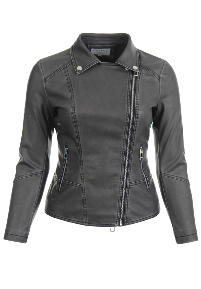 Damska Kurtka Ramoneska Ligia Popielata