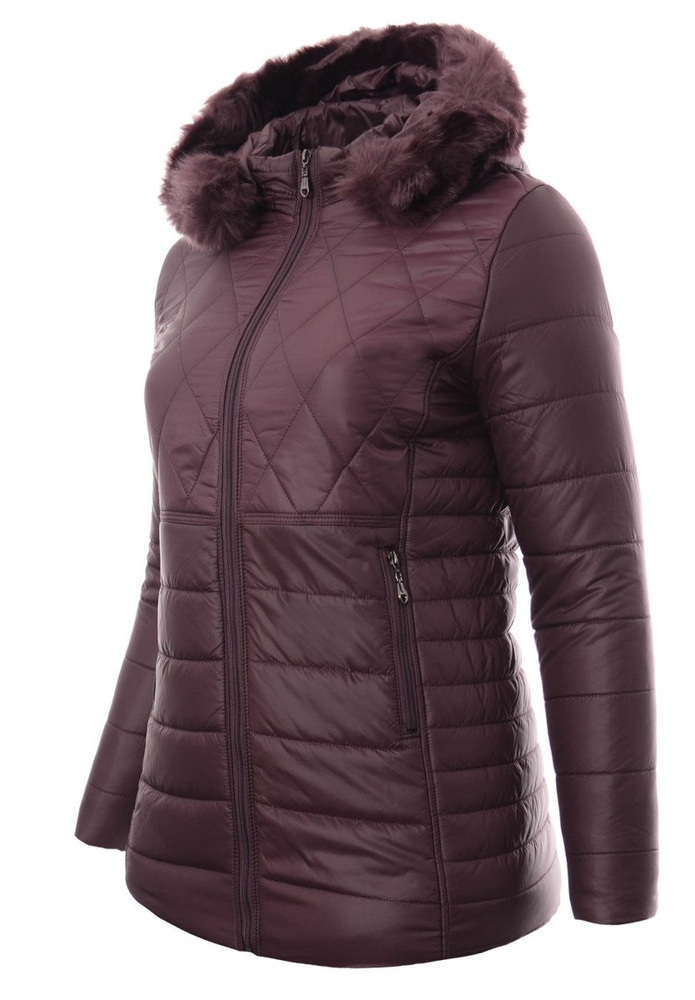 Damska Zimowa Ortalionowa Kurtka Fioletowa