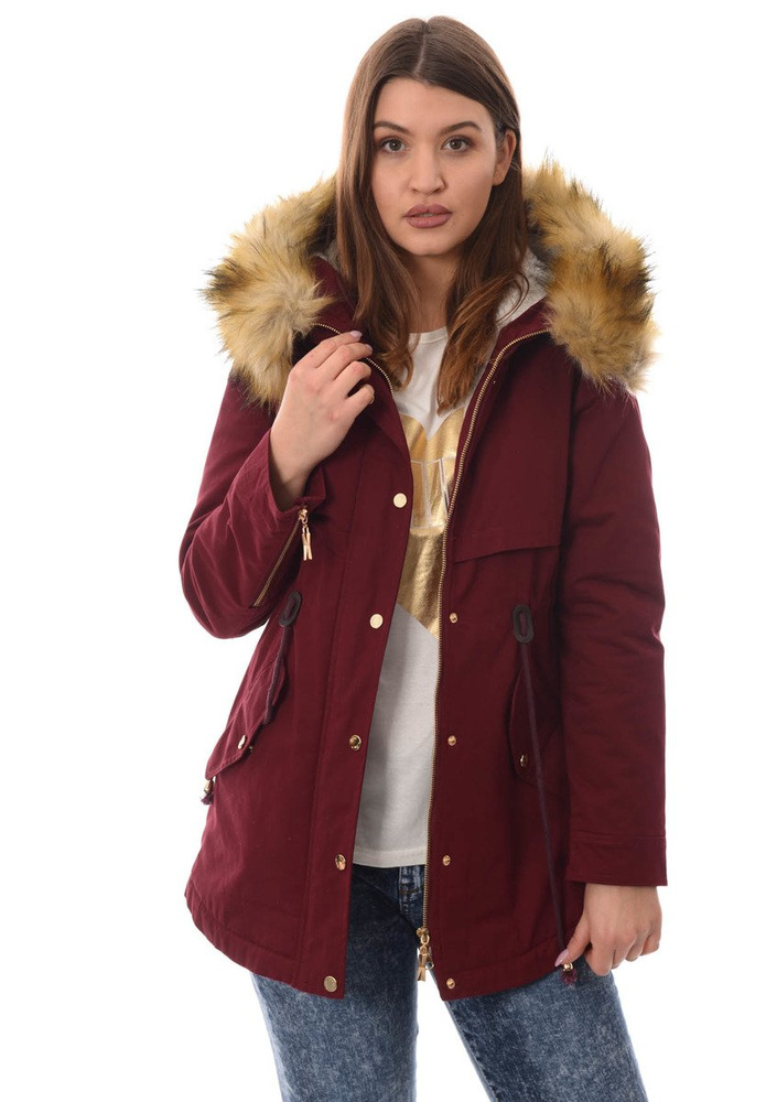 Damska Kurtka Parka Zimowa Karmen Bordowa