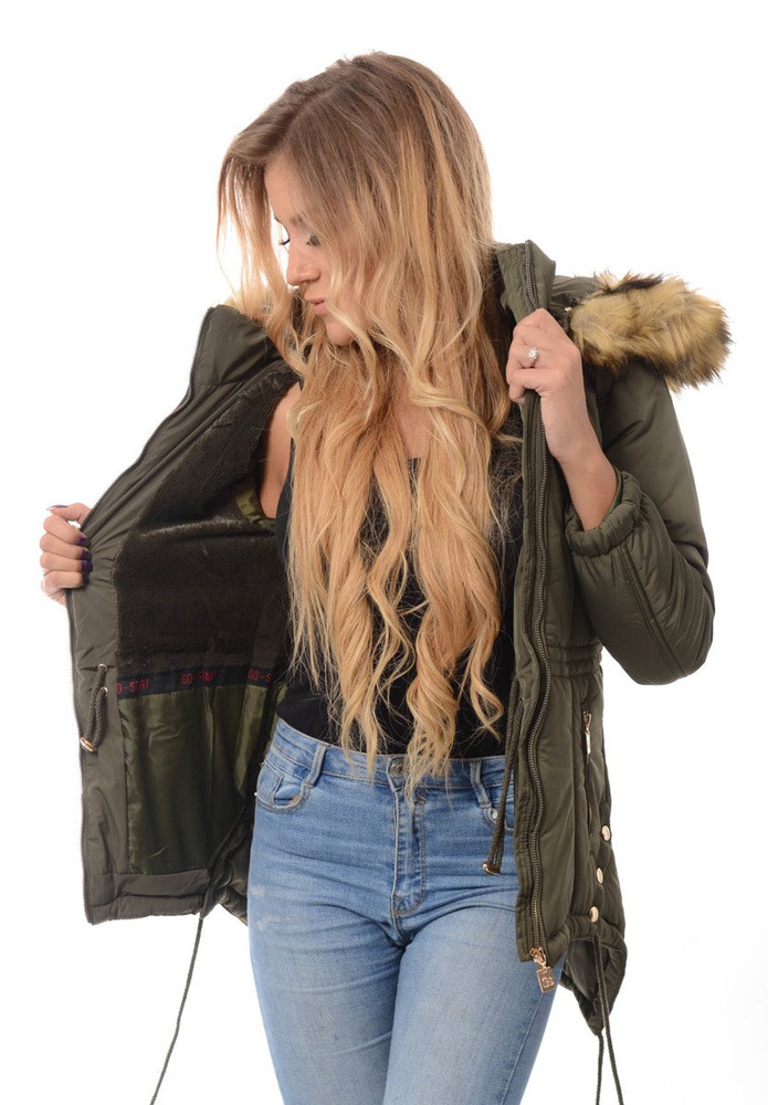 Damska Zimowa Kurtka Ortalionowa Karla Zielona