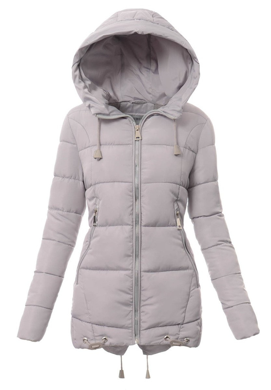 Damska Zimowa Kurtka Ortalionowa Szara