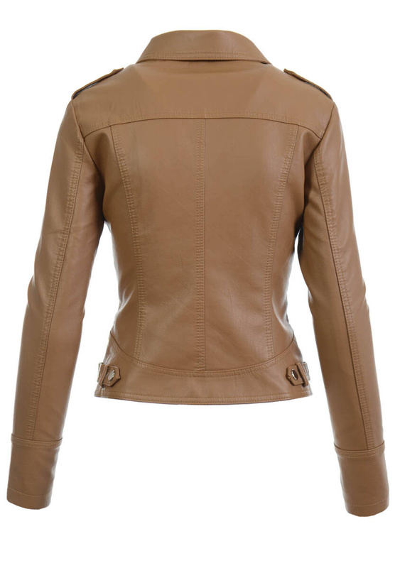 Damska Kurtka Ramoneska Inka Jasno Brązowa