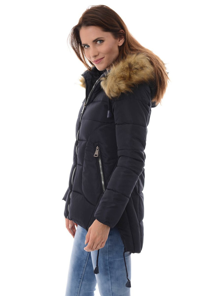 Damska Zimowa Ortalionowa Kurtka Pamela Granatowa
