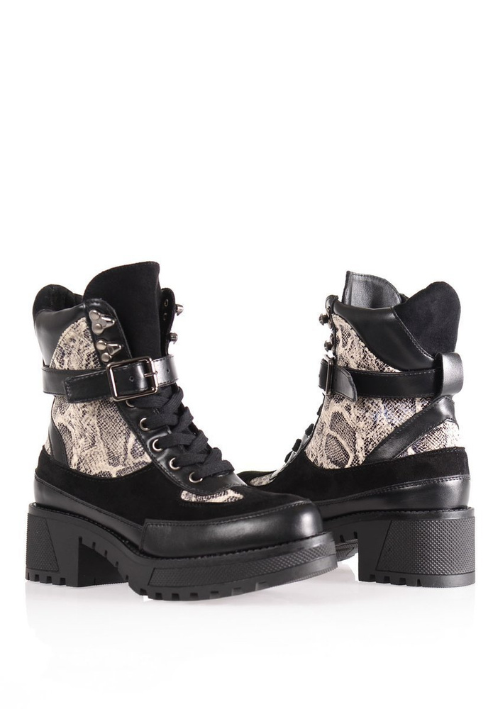 Botki Traperki Na Platformie Czarne