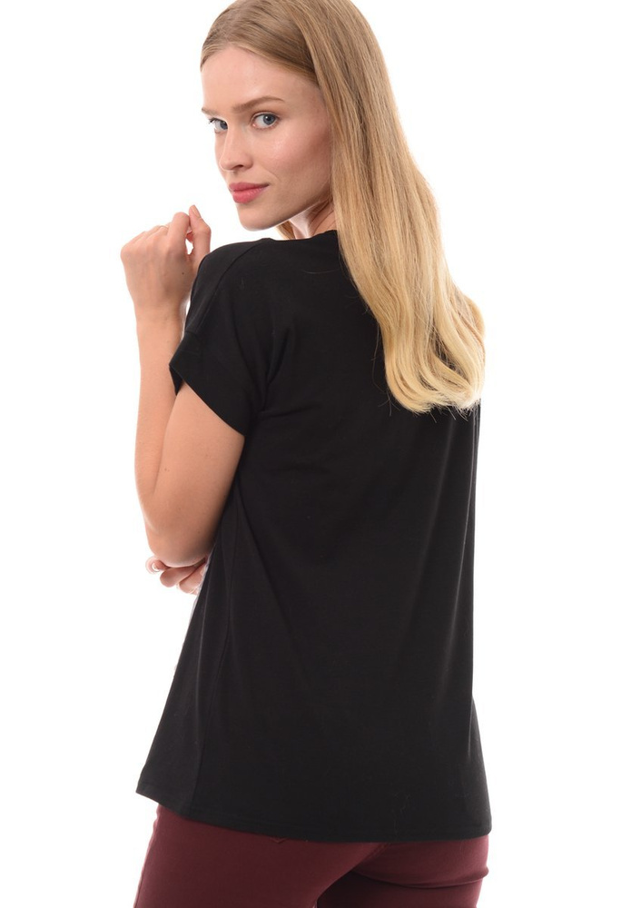 Damska Koszulka z Nadrukiem Czarna