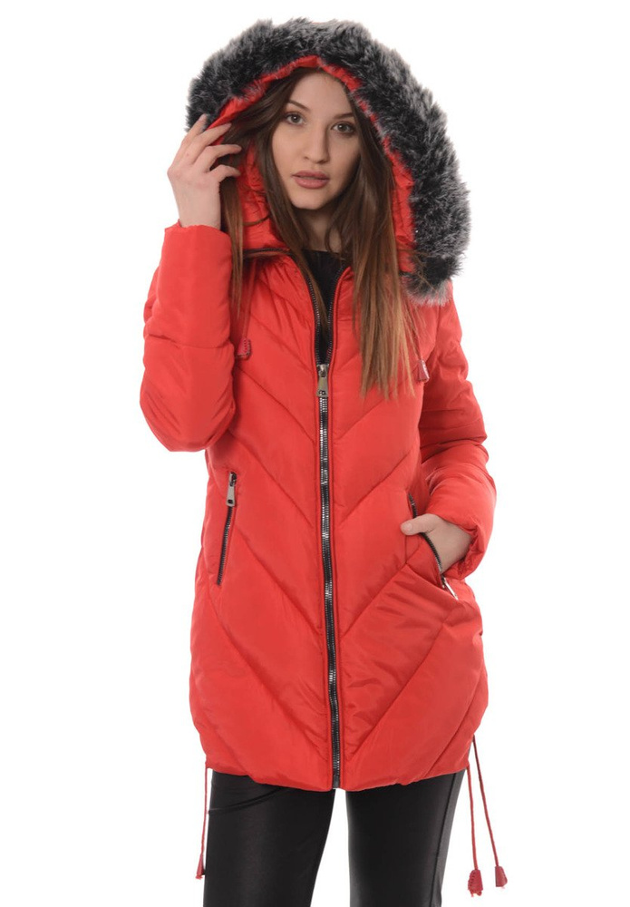 Damska Zimowa Kurtka Ortalionowa Lucyna Czerwona