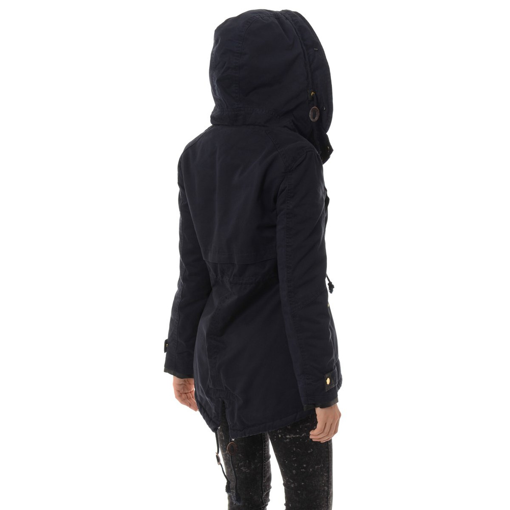 Damska Kurtka Parka Zimowa Futro Tina Granat