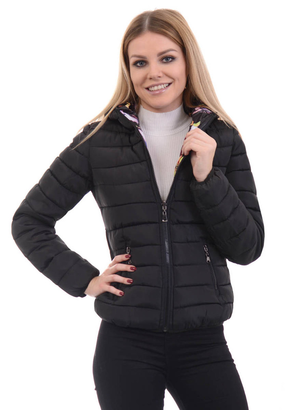 Damska Dwustronna Wiosenno - Jesienna Kurtka Judyta Czarna