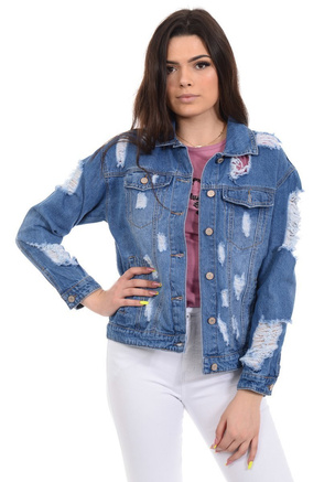 Damska Jeansowa Kurtka Daniela Granatowa