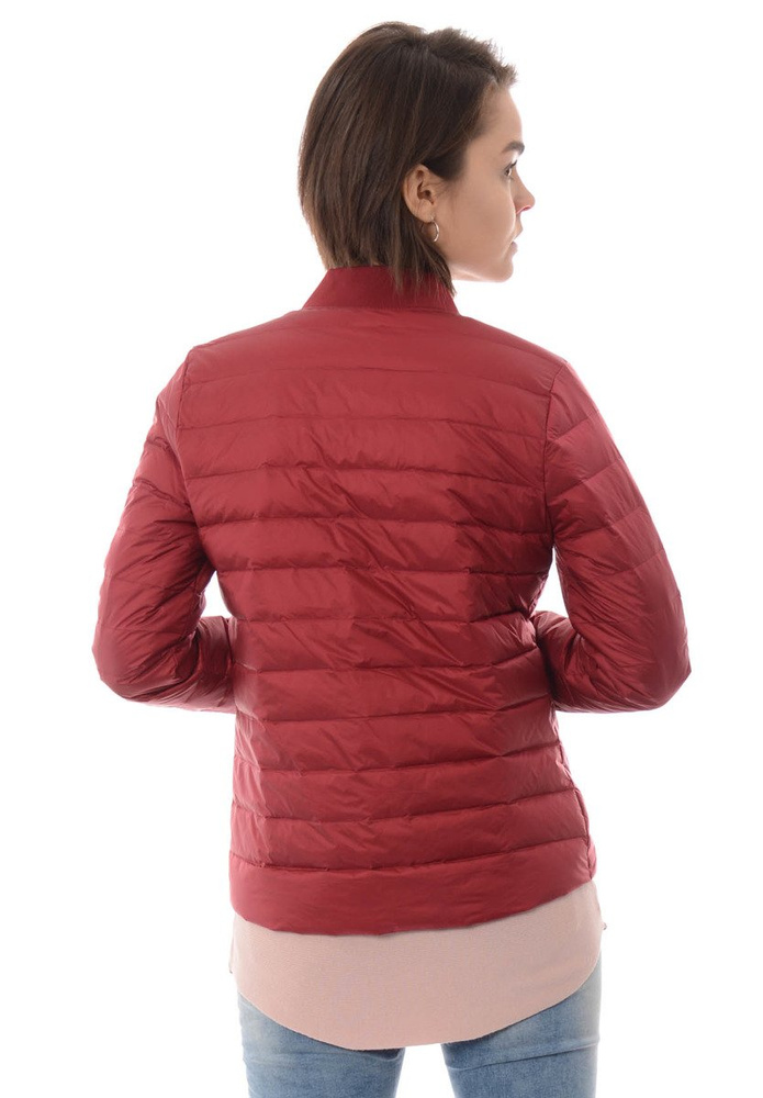 Damska Puchowa Wiosenna Kurtka Kornelia Bordowa