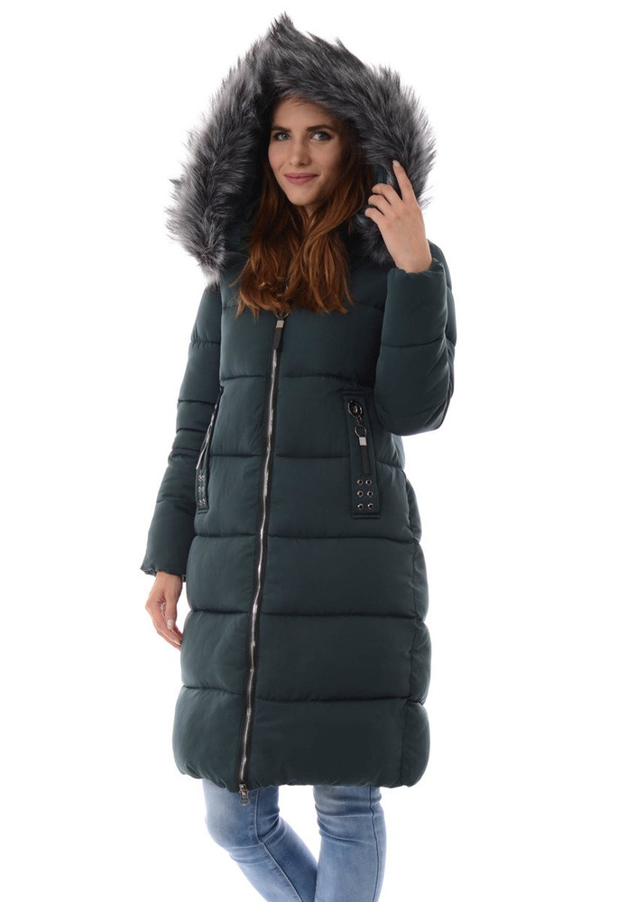 Damska Zimowa Kurtka Ortalionowa Stefania Zielona