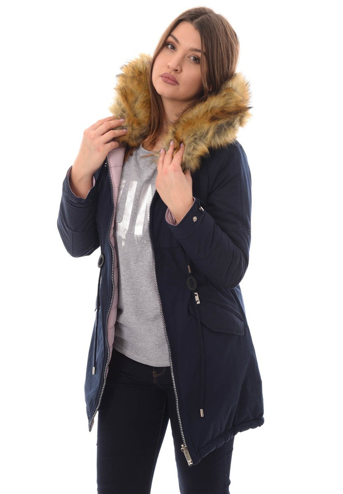 Damska Dwustronna Zimowa Kurtka Molly Granatowa