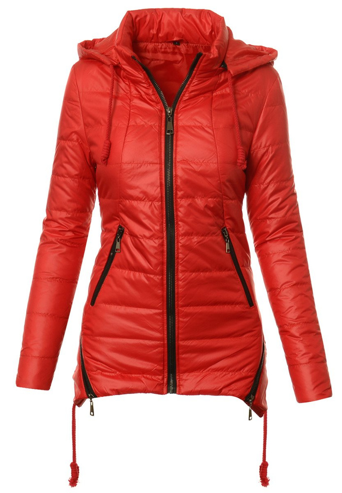Damska Jesienna Wiosenna Kurtka Ortalionowa Asena Czerwona