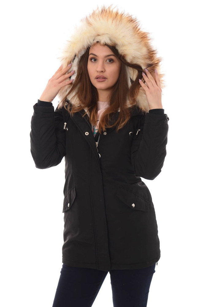 Damska Zimowa Kurtka Ortalionowa Czarna