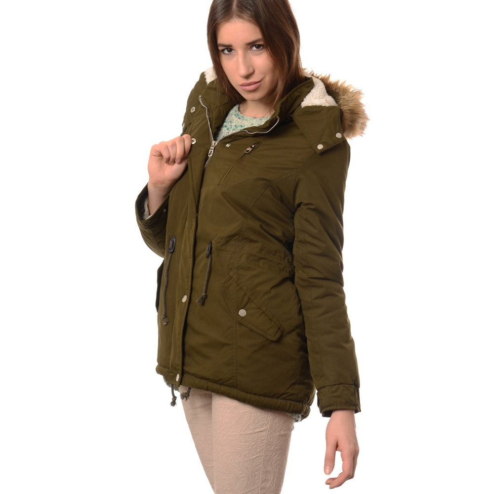 Damska Kurtka Parka Zimowa Zielona