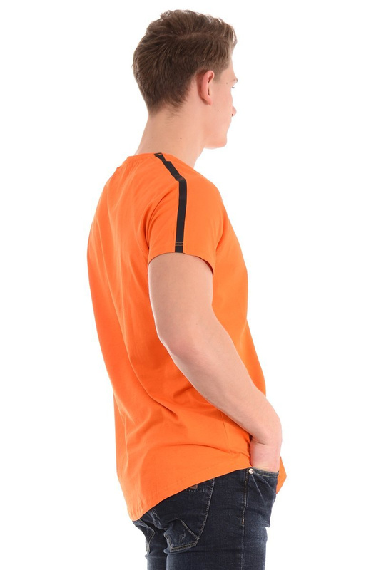 Męska Koszulka T-Shirt Nadruk Pomarańczowa