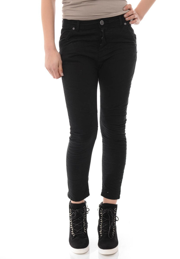 Damskie Spodnie Jeansy Boyfriend Czarne