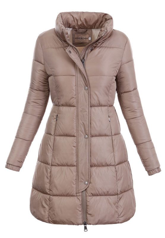 Damska Kurtka Pikowana Jagna Brązowa