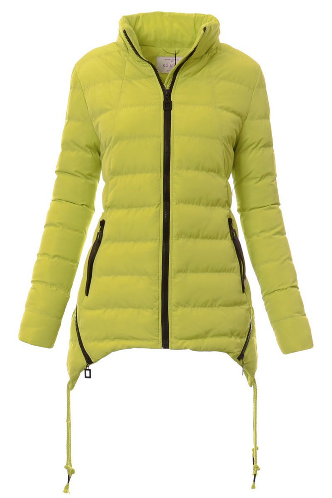 Damska Zimowa Kurtka Ortalionowa Limonkowa