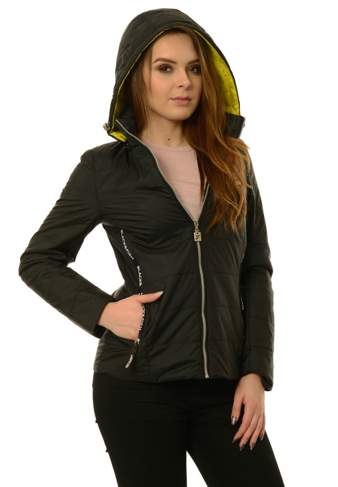 Damska Jesienna Wiosenna Kurtka Czarna