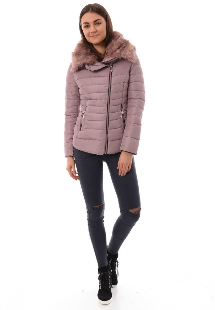 Damska Krótka Zimowa Kurtka Ortalionowa Różowa
