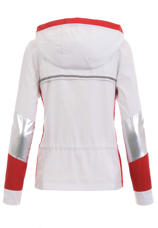 Damska Wiosenna Kurtka Majka Biało - Czerwona