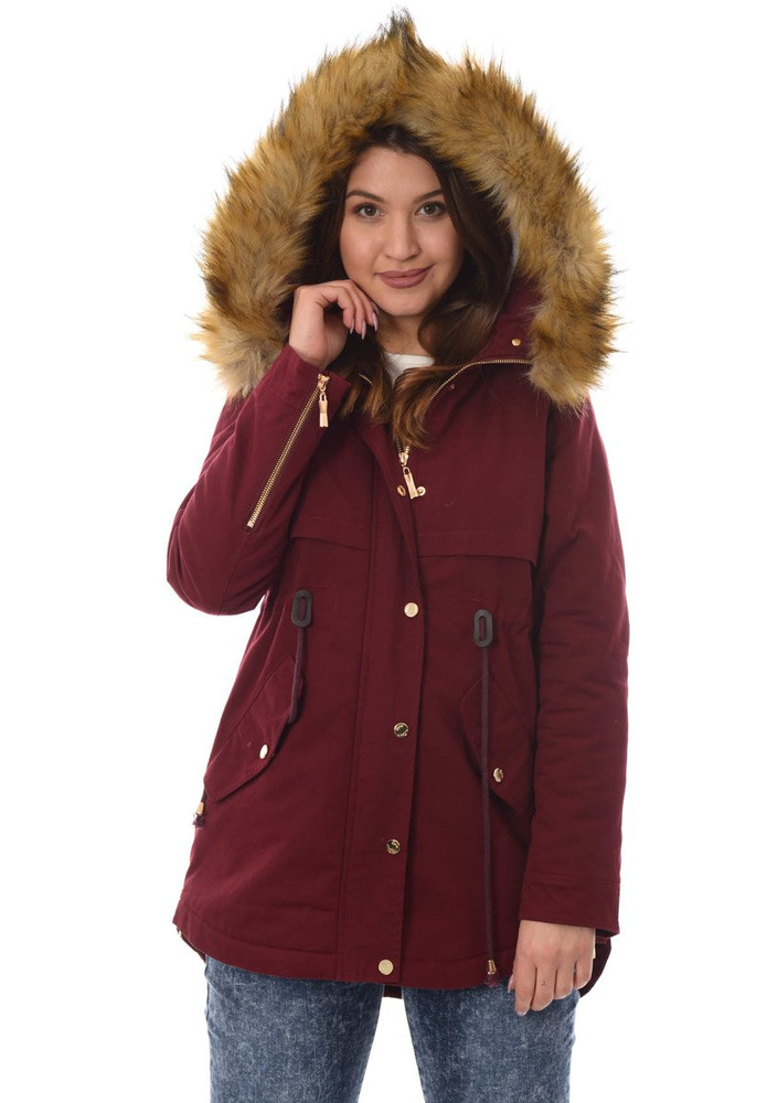 Damska Kurtka Parka Zimowa Karmen Bordowa