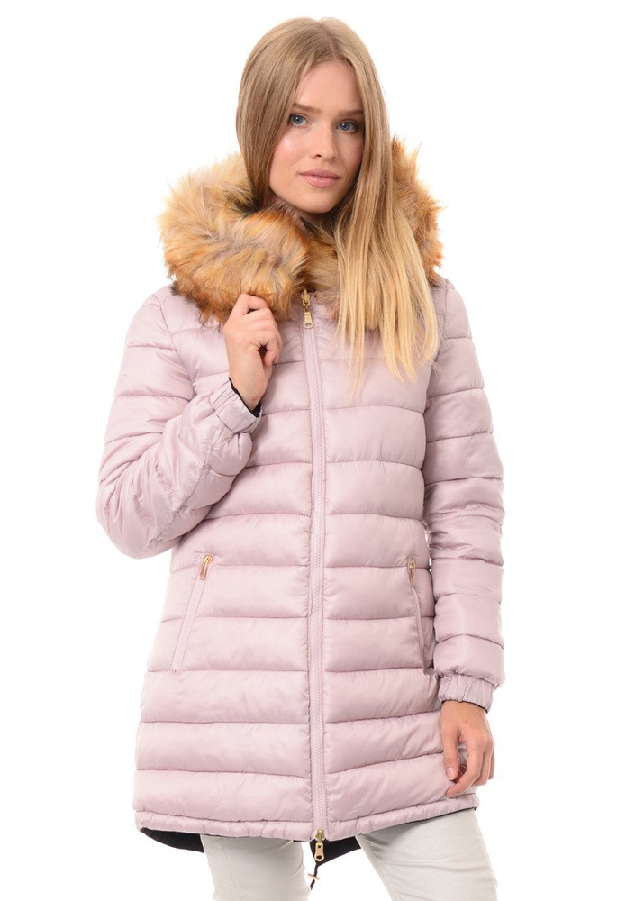 Dwustronna Zimowa Kurtka Marlena Czarno Różowa