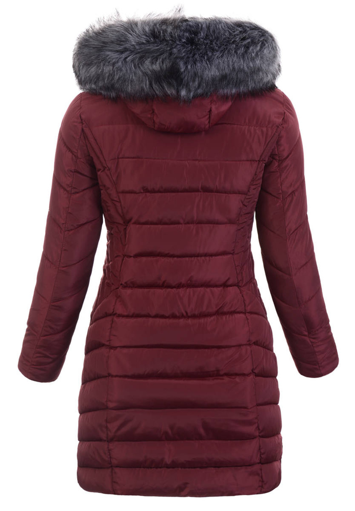 Damska Zimowa Kurtka Bordowa